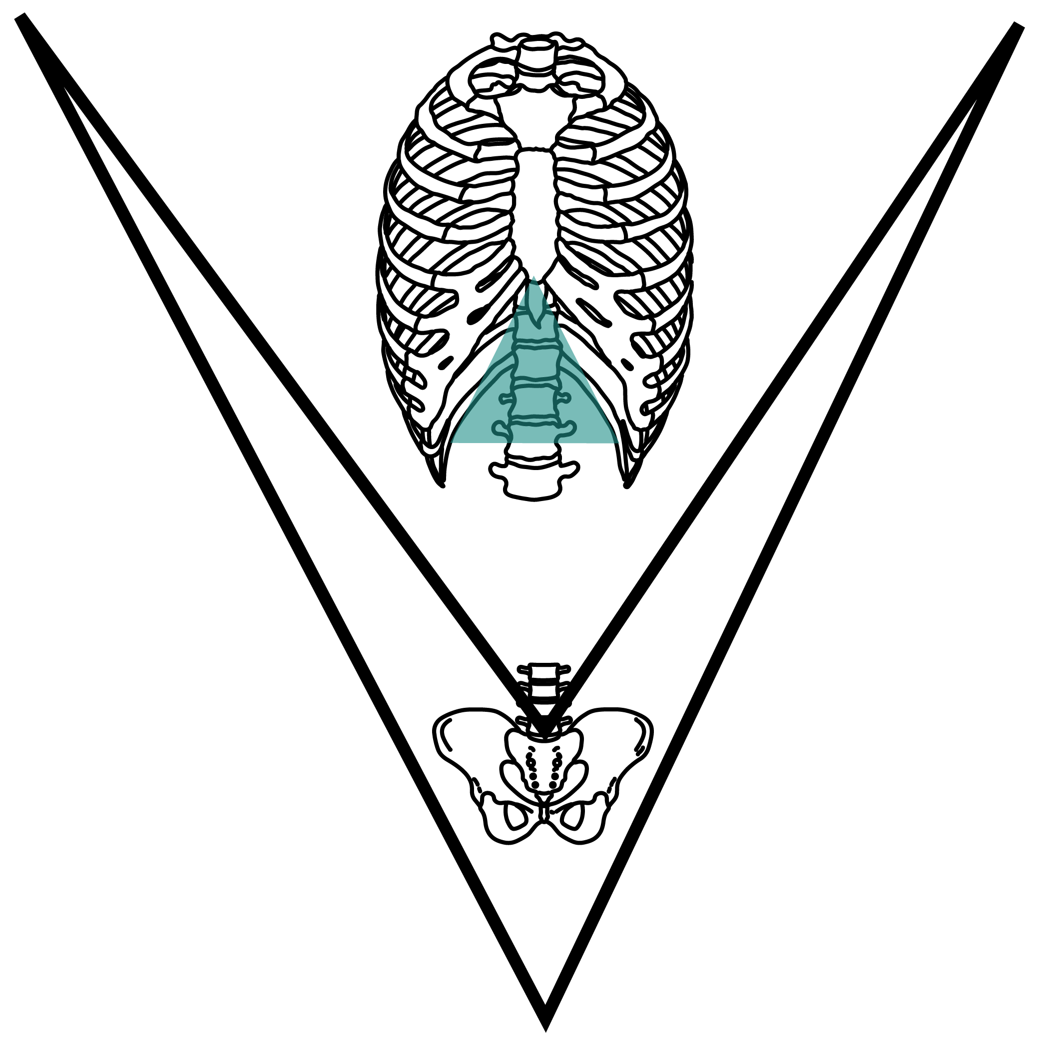 V-frame, closed rib angle